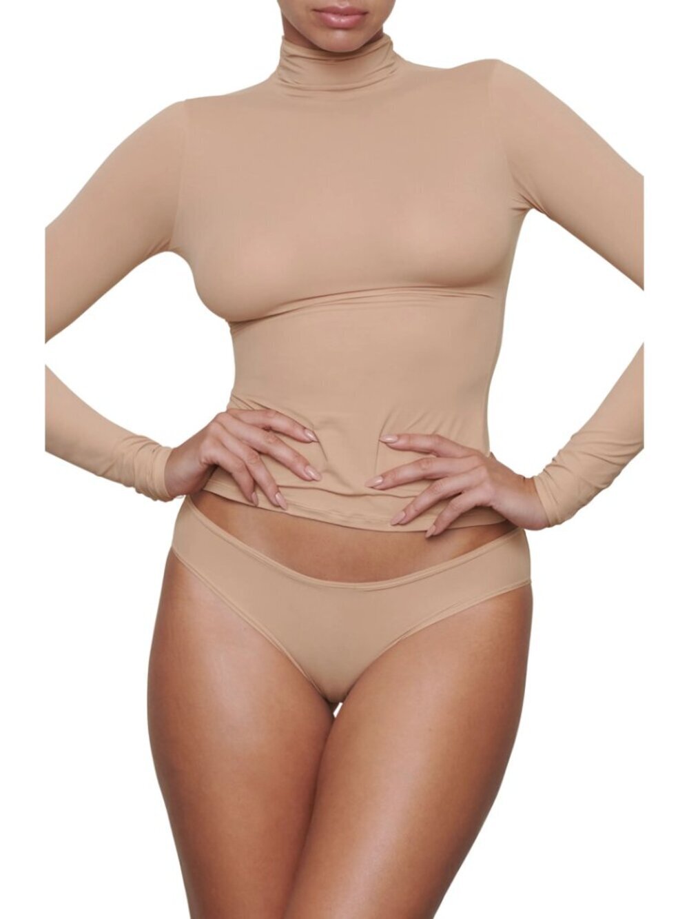 SKIMS Fits Everybody Funnel Neck Top in Sienna Size Large